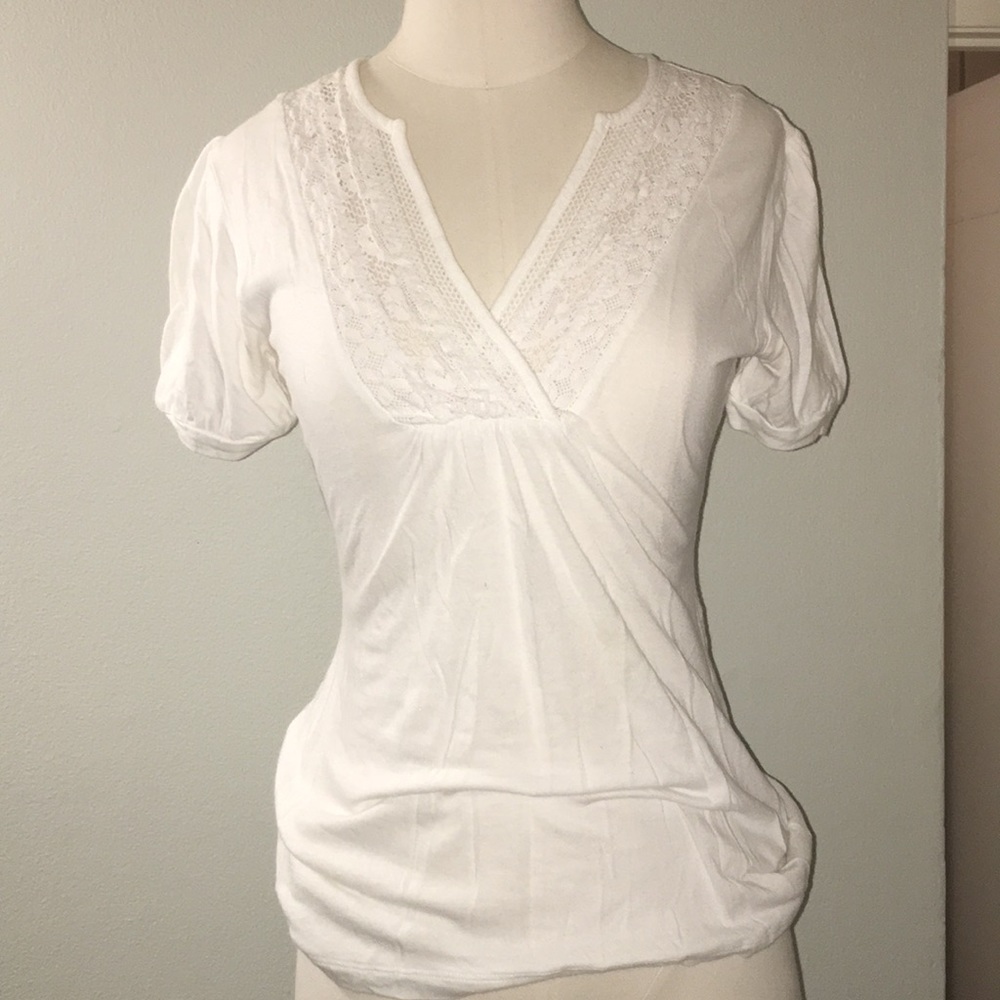 Banana Republic Factory lace detail tee